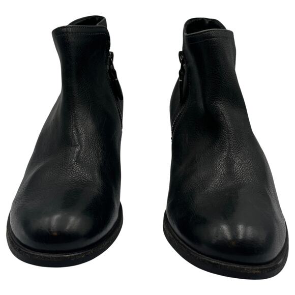 Clarks Maypearl Ramie Side Zip Block Heels Leather Ankle Booties Black Size 6M - Picture 2 of 8